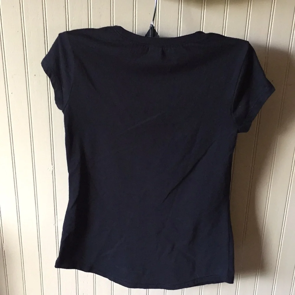 Justice‎ T-shirt black with multi colored heart size 7